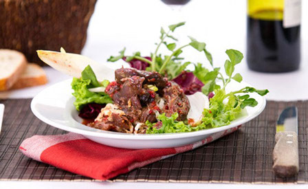 Salade tiède de sanglier confit - www.grandsgibiers.com